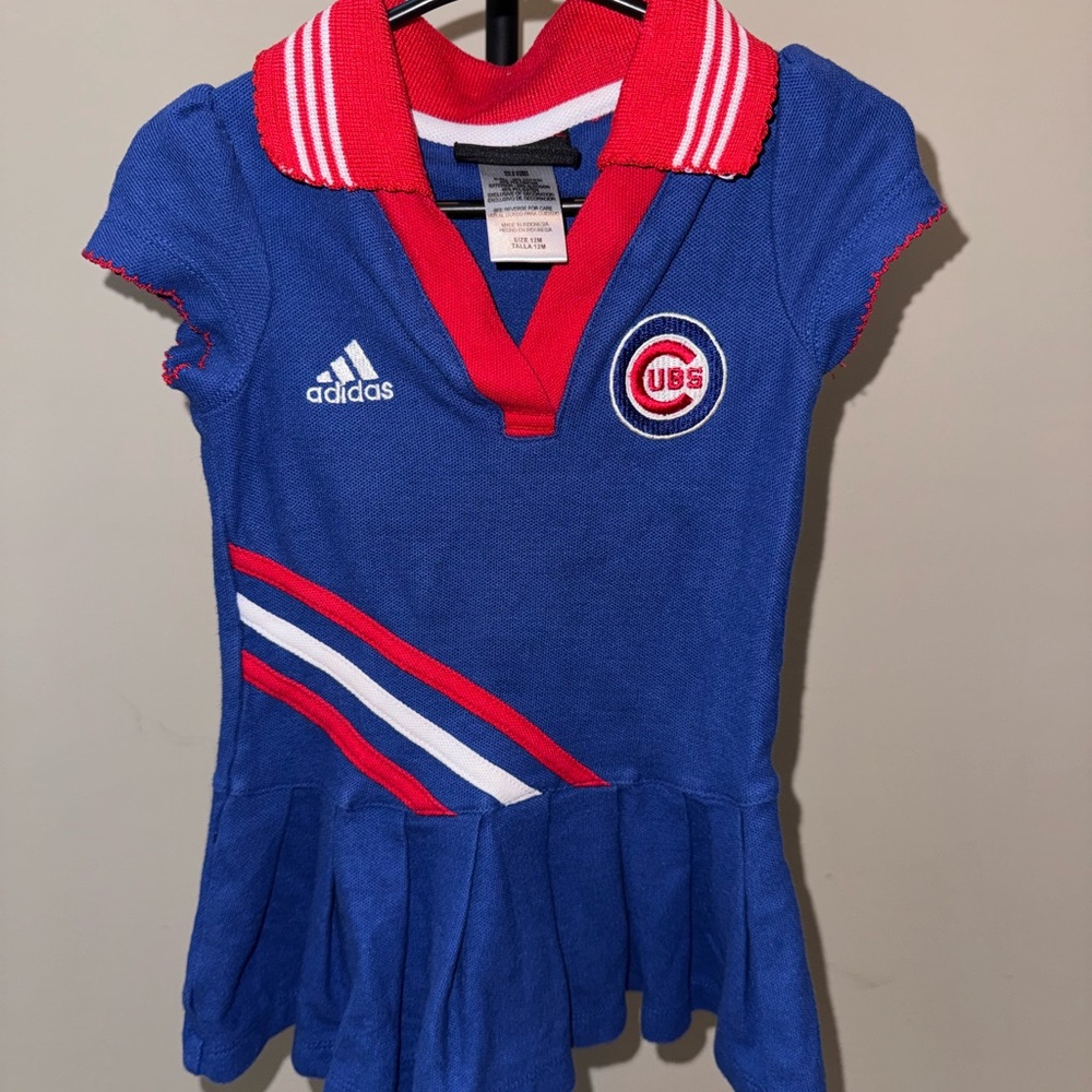 💜Adidas Chicago Cubs Toddler Tennis Dress Size 12m Blue/Red With Red dress